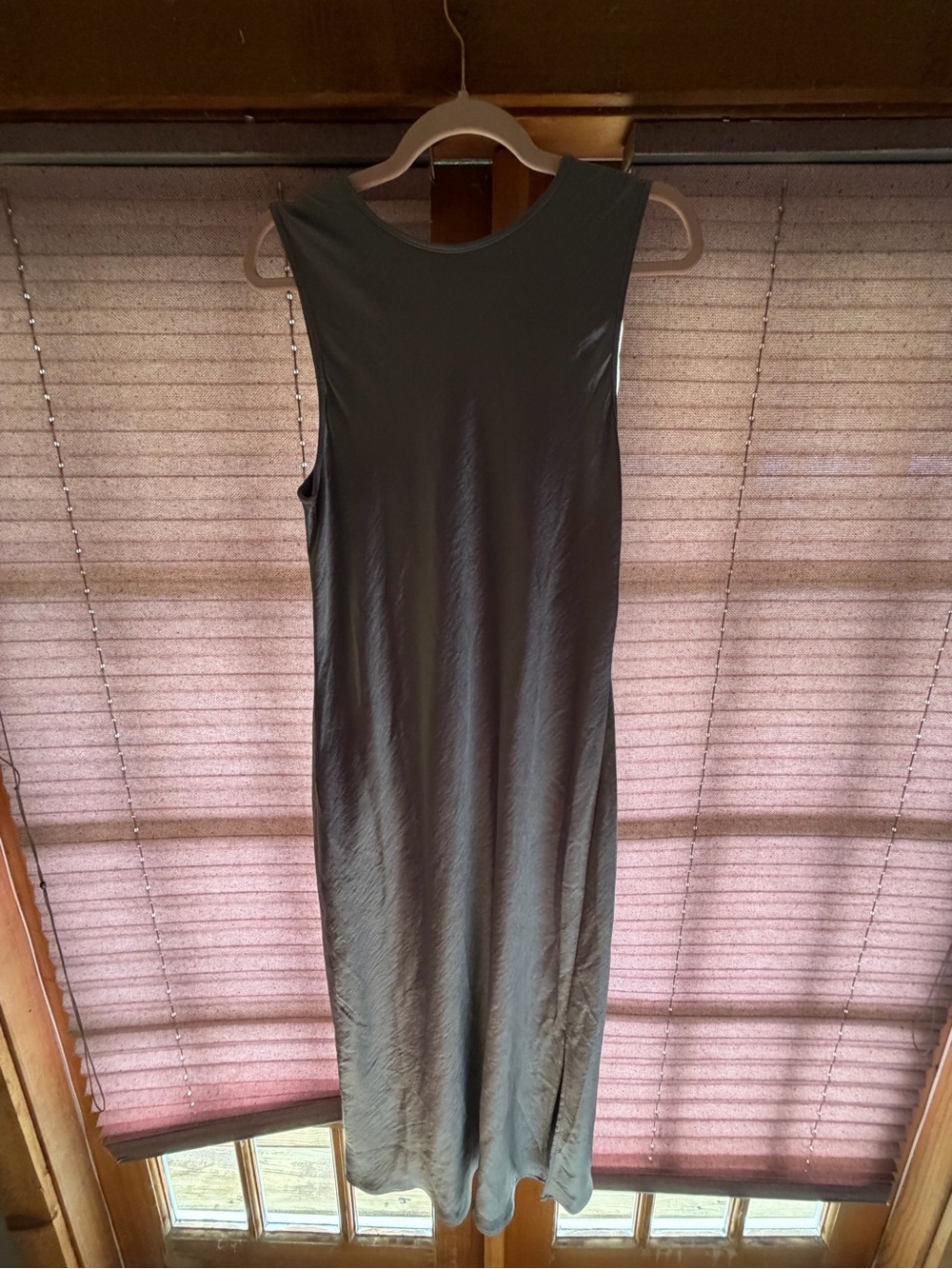 Sleeveless Solid Gray Midi Dress - GAP